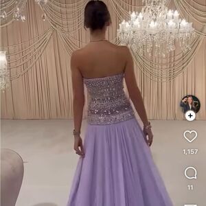 Elegant Lavender Strapless Dress